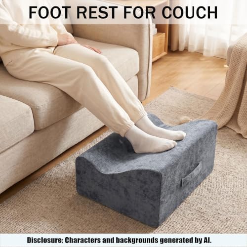 Large Foot Rest for Under Desk at Work, Footrest with Washable Cover for Office,Multifunctional Home Footrest,Dark Gray+AA