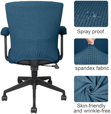 Tallew 4 Pcs Office Chair Covers Stretchable Armrest Seat,XL,Emerald