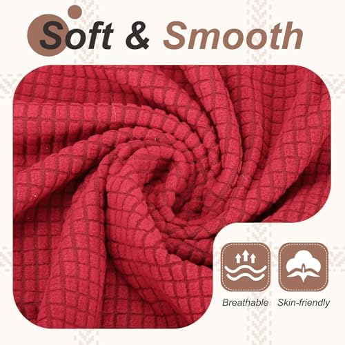PATIKIL 1 Set Office Chair Cover, Desk Chair Cover Stretchable Universal Computer Seat Slipcover Large with Armrest Covers Zipper for Rolling Office Chairs Home Desk Seat, Red