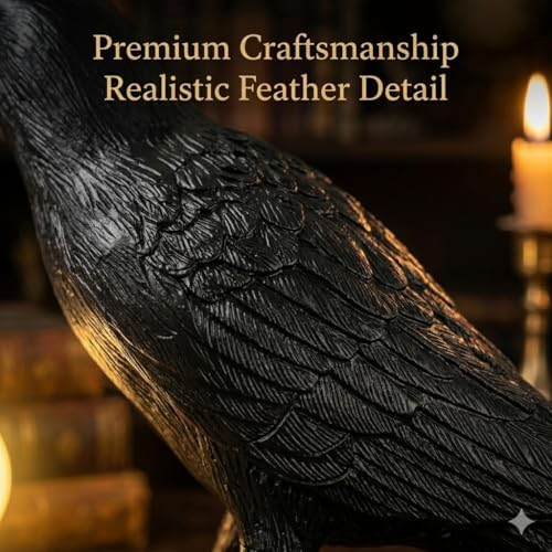 OVANUS Crow Lamp Gothic Decor, Raven Table Night Light with Adjustab
