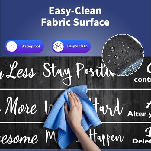 Stay Positive Work Hard Large Mouse Pad, Rustic Black Wood Grain Desk Mat