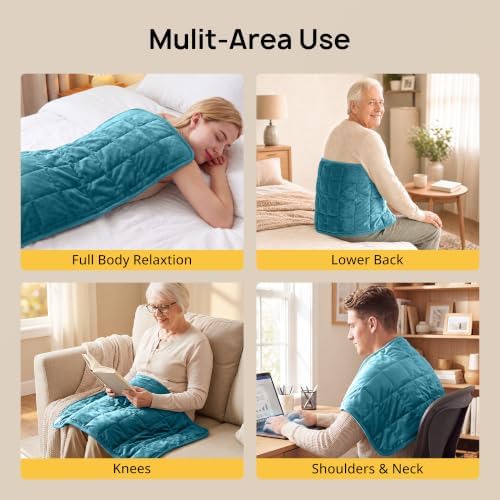 Weighted Heating Pad, Extra Large Electric Heating Pad for Back, 33" × 17"