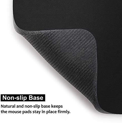 Audimi Small Mouse Pad 6 x 8 Inch, Mini Mouse Pad Thick for Laptop Wireless Mouse Home Office Travel, Portable & Washable (Black)