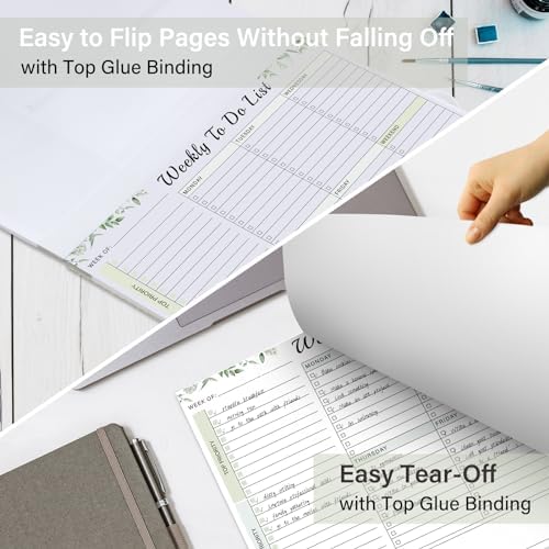 TREES Weekly To-Do List Notepad, 52-Week Desk Planner Organizer, 8.5" x 11"