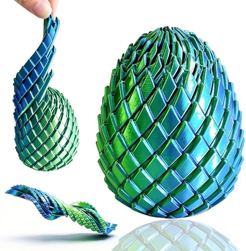 3D Printed Fidget Toys, Twisty Fidget Dragon Egg, Spiral Slippery Egg Toy