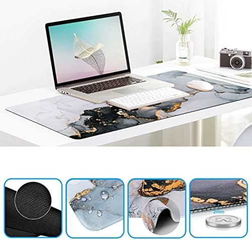 iCasso Grey Marble Mouse Mat 35.4"x15.7", Computer Pad for Teacher