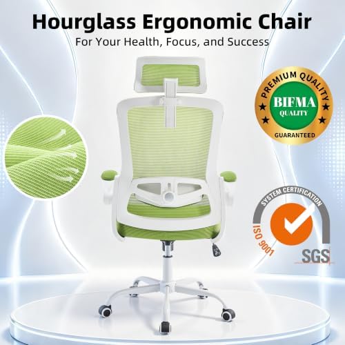 Ergonomic Mesh Office Chair with 2D Adjustable Headrest and Lumbar Support