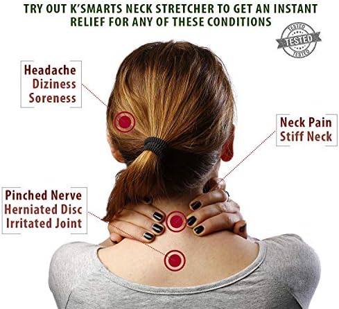 Pinched Nerve Neck Stretcher Cervical Traction Device for Home Pain Treatment | Inflatable Spinal Decompression Collar Unit Muscle Strain Injury Relief | Herniated Disc Problems Remedy Kit (Gray)