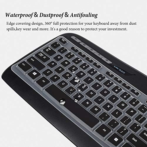 Keyboard Cover Skin Protector for Logitech MK320, YR002, Y-R0009, MK335, MK300, K330 - Part 316G115 Wireless Desktop Accessories,Silicone Keyboard Protective Skin-Black