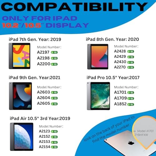 WIWU iPad 9th/8th/7th Generation Case with Keyboard, Detachable Case with Vertical Support, for Air 3rd, iPad Pro 10.5 inch,Trackpad,7 Color Backlit