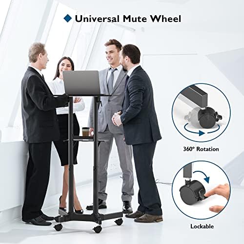 BONTEC Lecterns & Podiums Portable Mobile Standing Laptop Desk, Sit Stand