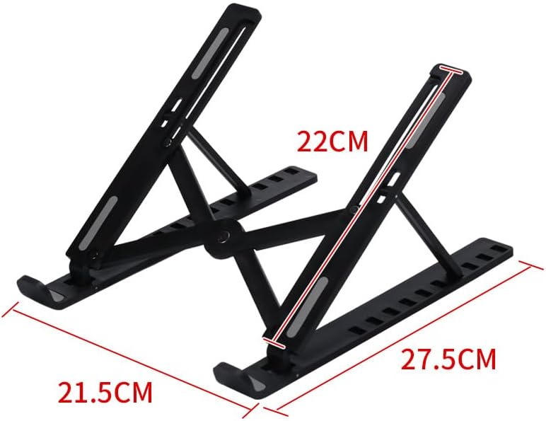 Laptop Stand for Desk, Adjustable Foldable Portable Laptop Riser, ABS+Silicone Ventilated Cooling Notebook Holder for 10-17.3” Laptops & Tablets (Black)