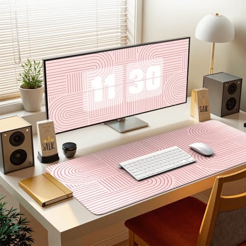 iCasso Pink Desk Matt for Desktop, Cute Desk Pad Mat, Large Mouse Pad