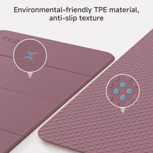 PAIDU Foldable Yoga Mat 10mm Thick, 75"x26" Non-Slip Fitness Exercise Mat