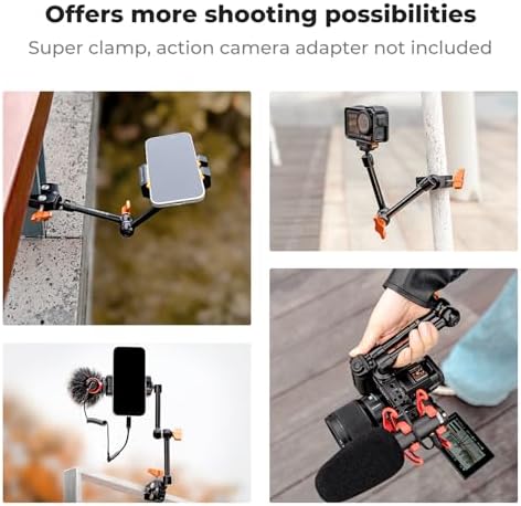 K&F CONCEPT 9.8" Magic Arm, 1/4" Screw Camera Mount Arm 360° Ball Heads