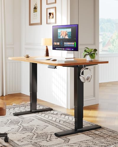 HUANUO 3-Stage Dual Motor Electric Standing Desk Frame, 265 lbs, Black