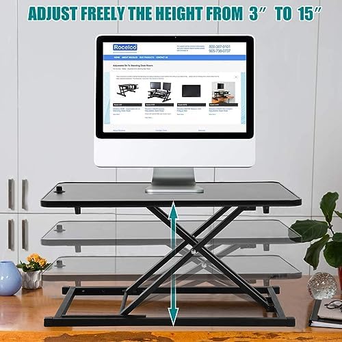PayLessHere 29" Standing Desk Converter Height Adjustable Desk Riser
