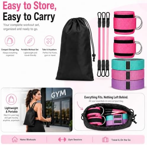 Figure 8 Resistance Bands with Non-Slip Handles for Arm Back & Shoulder 3PC