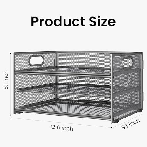 Paper Organizer for Desk,3 Tier Trays for Classroom File Folder,Gray