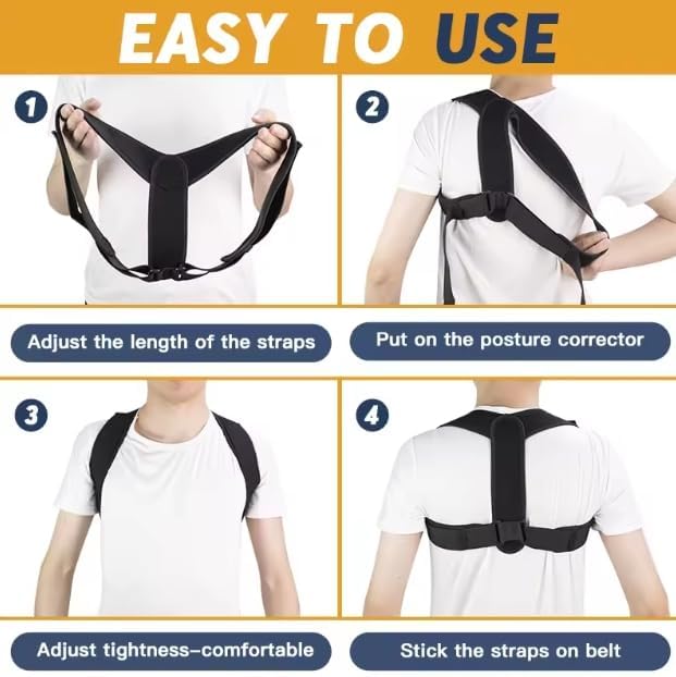 Posture Corrector for Women & Men – Adjustable Shoulder Brace for Upper Back Support, Back Brace Posture Corrector for Alignment, Shoulder Support Brace, Back Corrector for Women & Men