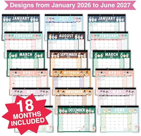 Large Desk Calendar 2026 - Desktop Calendar 2026-2027