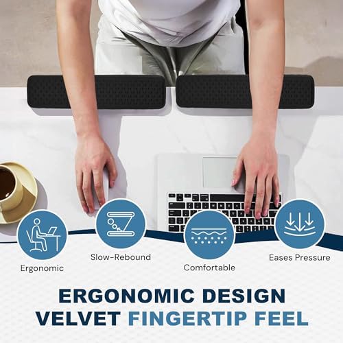 L-Shaped Memory Foam Desk Edge Cushion (2-Pack), Non-Slip PU Cover