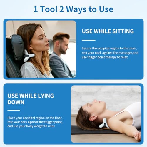 Occipital Release Tool for Neck Tension&Tmj&Occipital Neuralgia Relief,Suboccipital Release Tool and Neck Stretcher with Silicone Pad for Stretch,Shoulder Trigger Point Massage Tool