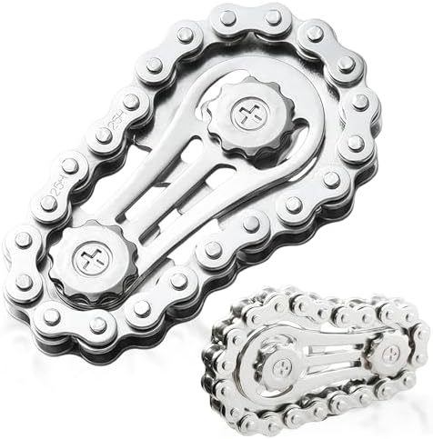 Metal Bike Chain Fidget , Sensory Stress Relief Tool for ADHD, Anxiety, Autism, Office Desk Gadget, Teen Adult Gift