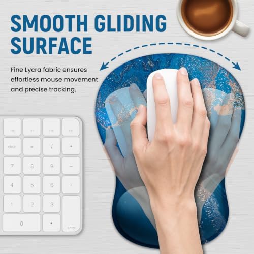 Ergonomic Mouse Pad with Wrist Rest, Gel Wrist Support, Coastal