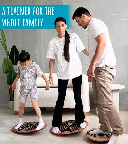Wooden Balance Board with Labyrinth Maze 23"x14" – Core Strength & Coordination Trainer for Physical Therapy, Fitness & Rehabilitation | Natural Beech Wood, Holds 400 lbs