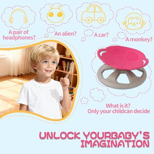 BABAMU Spinning Chair for Autistic Kids, Sensory Swivel Chair, 220LBS Weight Capacity, Autism Sensory Products, Autism Toys, Sensory Toy (Pink, Handle)