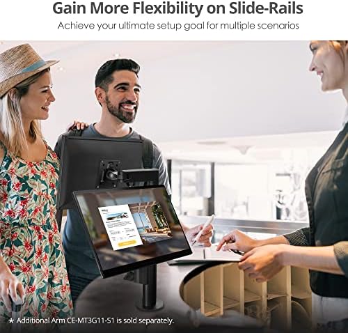 SIIG Dual Monitor Desk Mount, Replaceable Articulating Arm, 14" to 30", Fully Adjustable, Fits Flat/Curved Monitor, Load Bearing 17.6 lbs max Each, VESA 75x75 100x100, C-Clamp & Grommet(CE-MT3E11-S1)