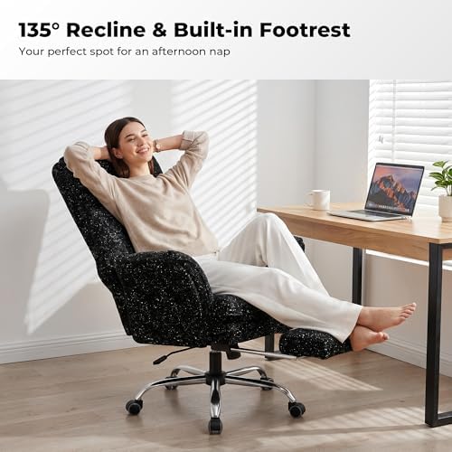 Big and Tall Office Chair with Foot Rest & Flip Armrests