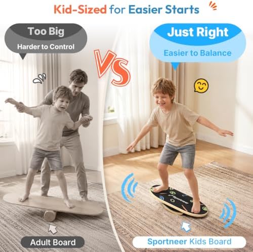 Sportneer Kids Balance Board, 4-Mode Adjustable Balance Trainer