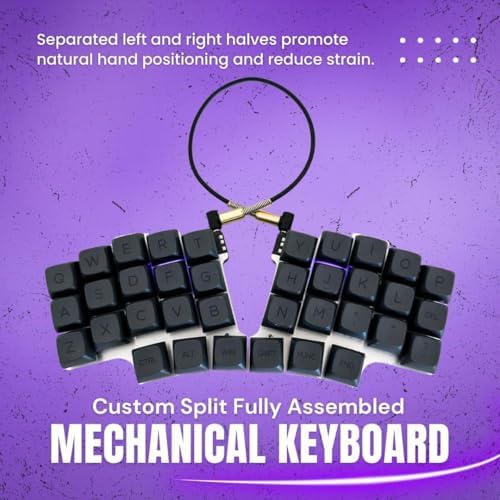 Split Ergonomic Mechanical Keyboard, Powered by QMK, Keyboard Comes Fully Assembled with MX Switch Support, 36-Key Layout, USB-C Connectivity, 28 Extra Keycaps & Switches Included