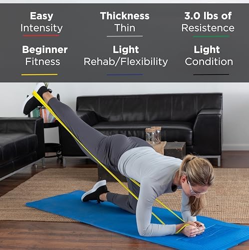 THERABAND Professional Resistance Band, Yellow Level 1 Light, 5 ft Exercise