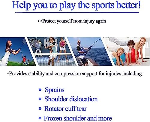 Fenzer Recovery Shoulder Brace for Men and Women, Shoulder Stability Support Brace, Adjustable Fit Sleeve Wrap, Relief for Shoulder Injuries and Tendonitis, One Size Regular (BLACK)