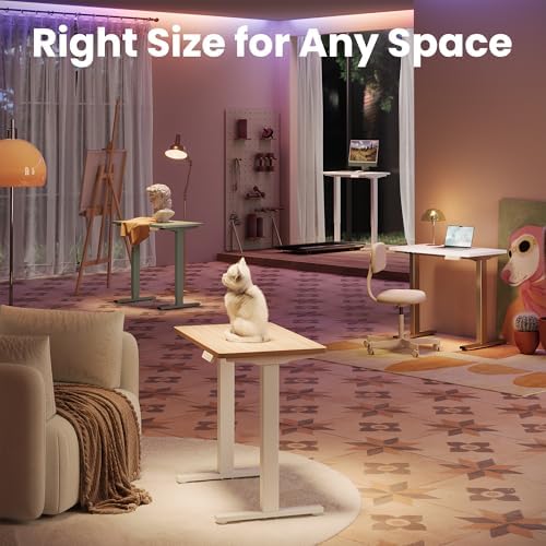 HUANUO 40x24 Inch Electric Standing Desk, Height Adjustable, White