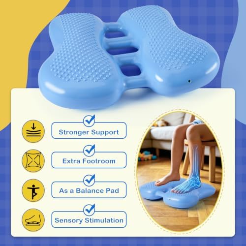 ADHD Tools for Kids Fimeetoy Wiggle Feet Cushion,Fidgets for Kids,Sensory Foot Cushion for Fidgety Feet,Quiet Fidget for Focus,Autism Special Education Classroom Must Haves,Balance Pad-Blue