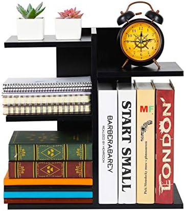 PAG-Mass Desktop Bookshelf Freestanding Wooden Countertop Bookcase Accessories Organizer Display Rack Dorm Desk Storage Shelf