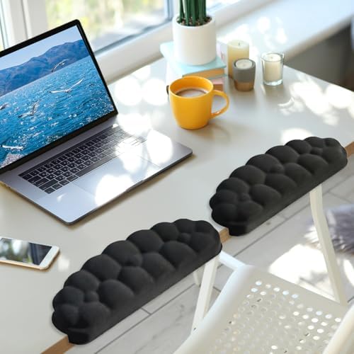 Arm Rest for Desk, Cloud L-Shaped Memory Foam Elbow Pads with Non-Slip Base, 2-Piece Ergonomic Desk Edge Cushion & Wrist Rest for Computer Keyboard, Office and Home Use