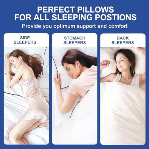 Gusseted Pillows Standard Size Set of 2, Fluffy Bed Pillows for Sleeping