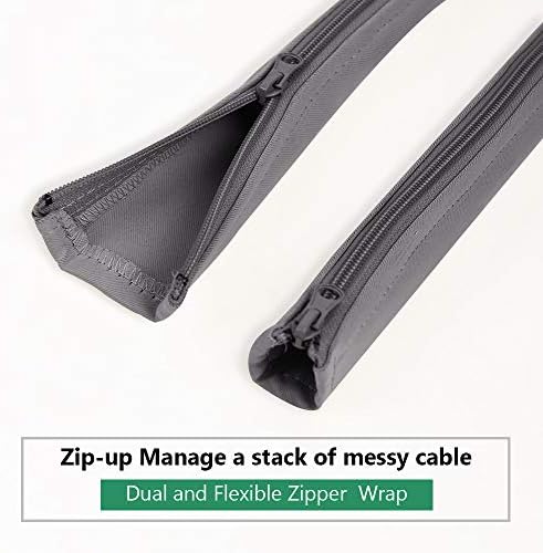StangH Flexible Cable Management Sleeve kit, 39 Inches, 2 Pieces -Grey