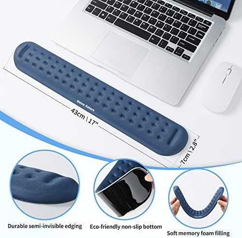 Univo Colors Navy Superfine Memory Foam Keyboard Wrist Rest Soft Gel Ergonomic Wrist Support Pad for Computer, Laptop, Office, Gaming, Typing