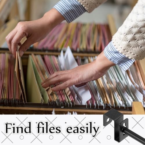 8 Set 12 Pcs Metal Hanging File Bracket Clips, Black
