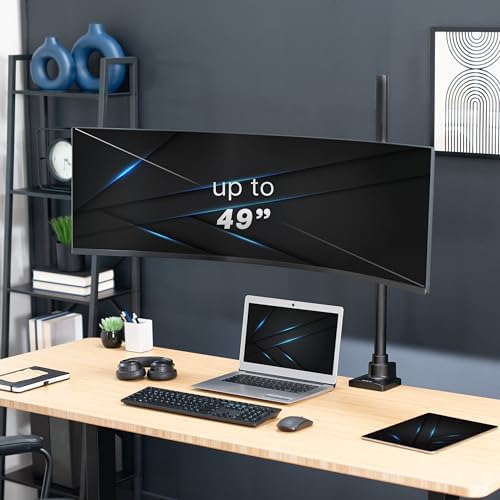 VIVO Black Single Monitor Desk Mount, Up to 49 in Ultrawides, STAND-V100T