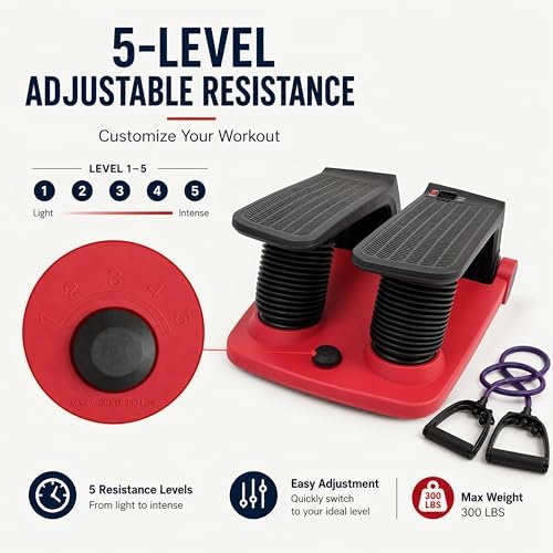 Air Stepper Machine with Resistance Bands