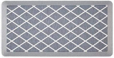 MARTHA STEWART Miles Modern Diamond Anti-Fatigue Air-Infused Kitchen Mat, Blue, 19.6"x39"