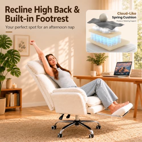 Big and Tall Office Chair with Foot Rest & Flip Armrests