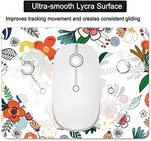 Small Mouse Pad, Mini Mouse Pad 6 X 8 Inch with Non-Slip Rubber Base for Keyboard Tray Laptops Wireless Mouse Home Office Travel, Washable & Portable (Bright Flowers)